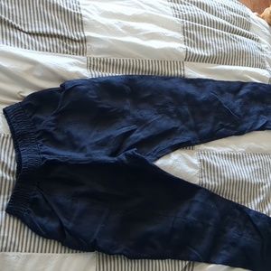 Elizabeth Suzann Clyde Work Pants in Midweight Linen, Navy 4S